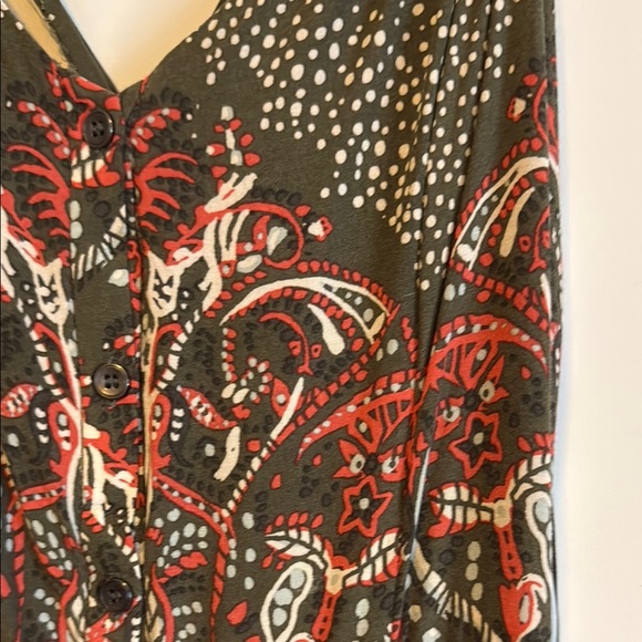 Free People Hunter Green and Red Print Maxi Dress - Picture 2 of 7